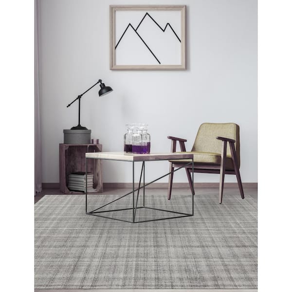 Laurel 2 x 3 Champagne Plaid Pattern Area Rug for High Traffic Living Room Dining Room Bedroom