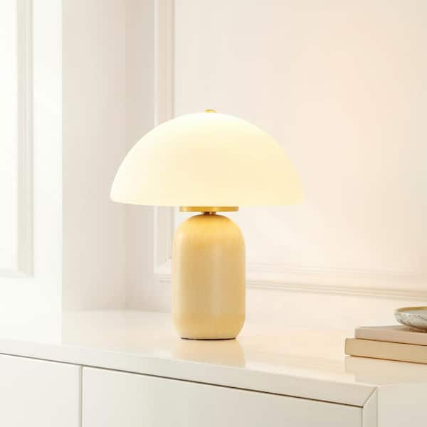 SAFAVIEH Fabio 14 in. Natural/Brass Table Lamp