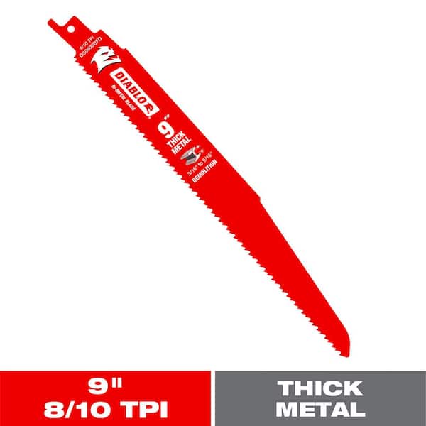 DIABLO 9 in. 8/10 TPI Bi-Metal Reciprocating Saw Blade for Thick Metal