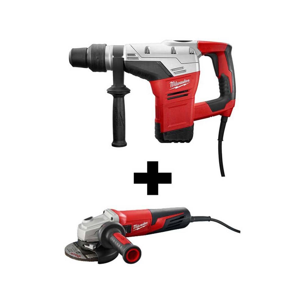 Milwaukee 10.5 Amp Corded 1-9/16 in. SDS-Max Rotary Hammer Kit with in. Small  Angle Grinder with Dial Speed 5317-21-6117-33d The Home Depot