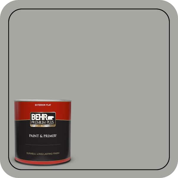 BEHR PREMIUM PLUS 1 qt. #PPU24-18 Great Graphite Flat Exterior Paint & Primer