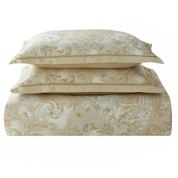 WATERFORD Annalise 6-Piece Gold Damask Polyester King Comforter Set  6PAANLSW71004KG - The Home Depot