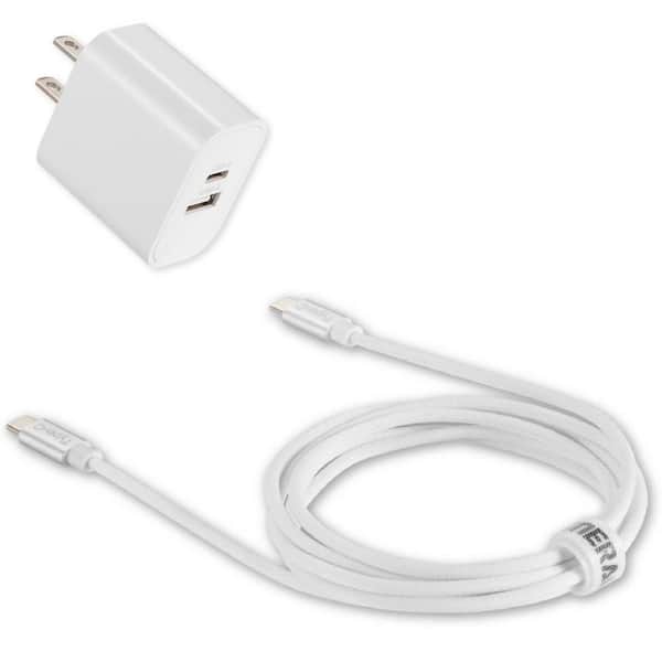 2 Port Wall Adapter + 6FT Type C Cable 20W Fast Charging