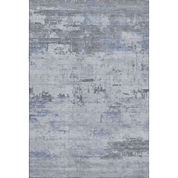 Mayfield Premium Machine Washable Abstract AMF2145 Blue 10 ft. x 14 ft. Area Rug