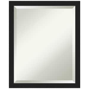 Grace Brushed Metallic 18 in. x 22 in. Modern Rectangle Framed Black Narrow Bathroom Vanity Mirror