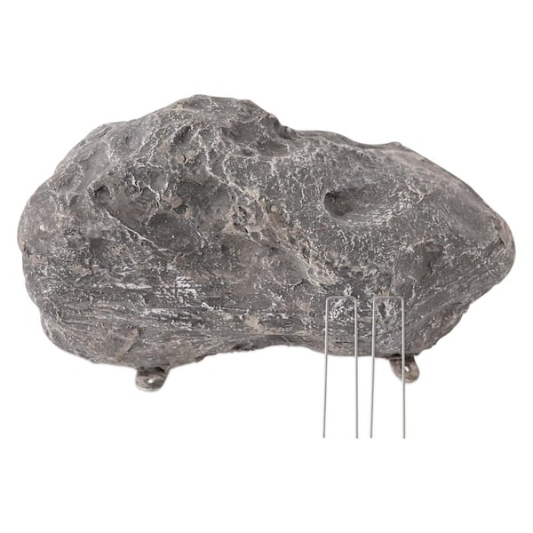 11.5 in. Faux Rock Cover Weather Resistant Sandstone Gray 1-Piece ...