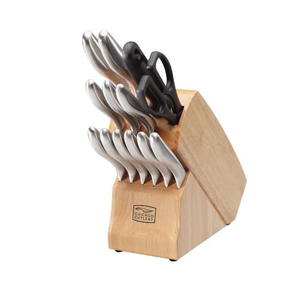 Chicago Cutlery Clybourn 14-Piece Stainless Steel Knife Set with Storage Block