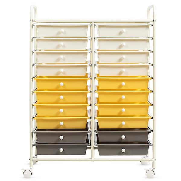 Costway 20-drawer Steel and Plastic Rolling Storage Cart in Multi-Color