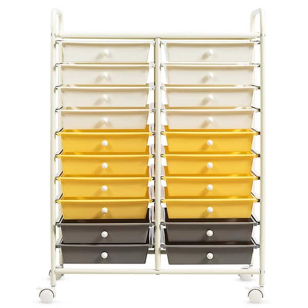 20-Drawer Plastic Rolling Trolley Mobile Storage Cart Storage Drawers Tools Scrapbook Paper Organizer