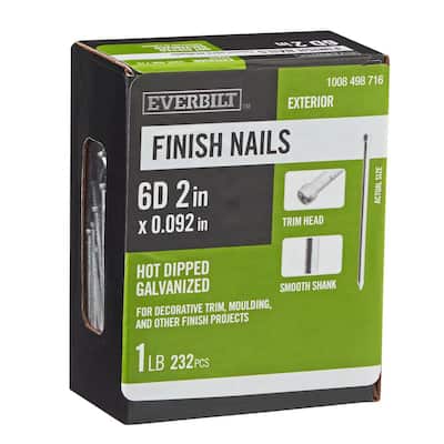 2 in. x 6D Hot Dipped Galvanized Non-Collated Finishing/Casing Nails 1 lb. (232-Count)