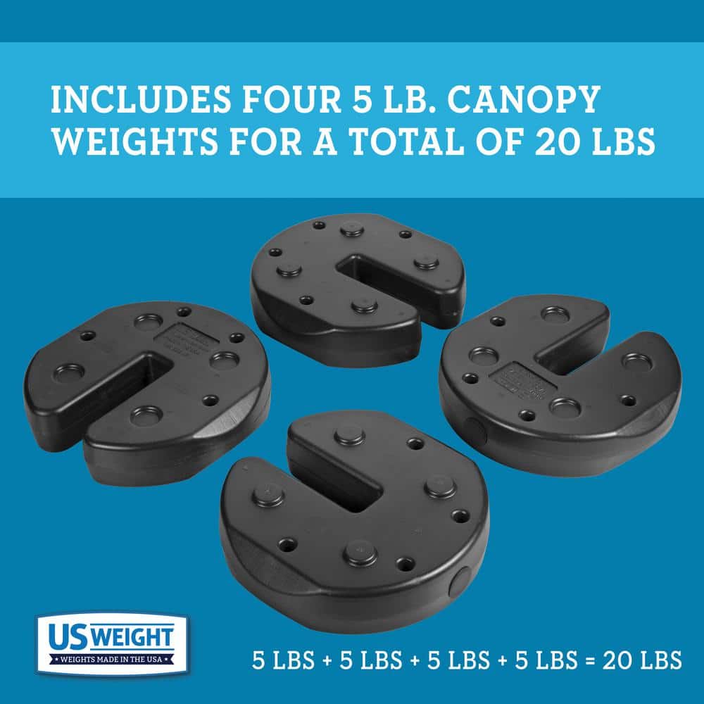 Black Recycled Plastic 20lb Interlocking Canopy Weight Set