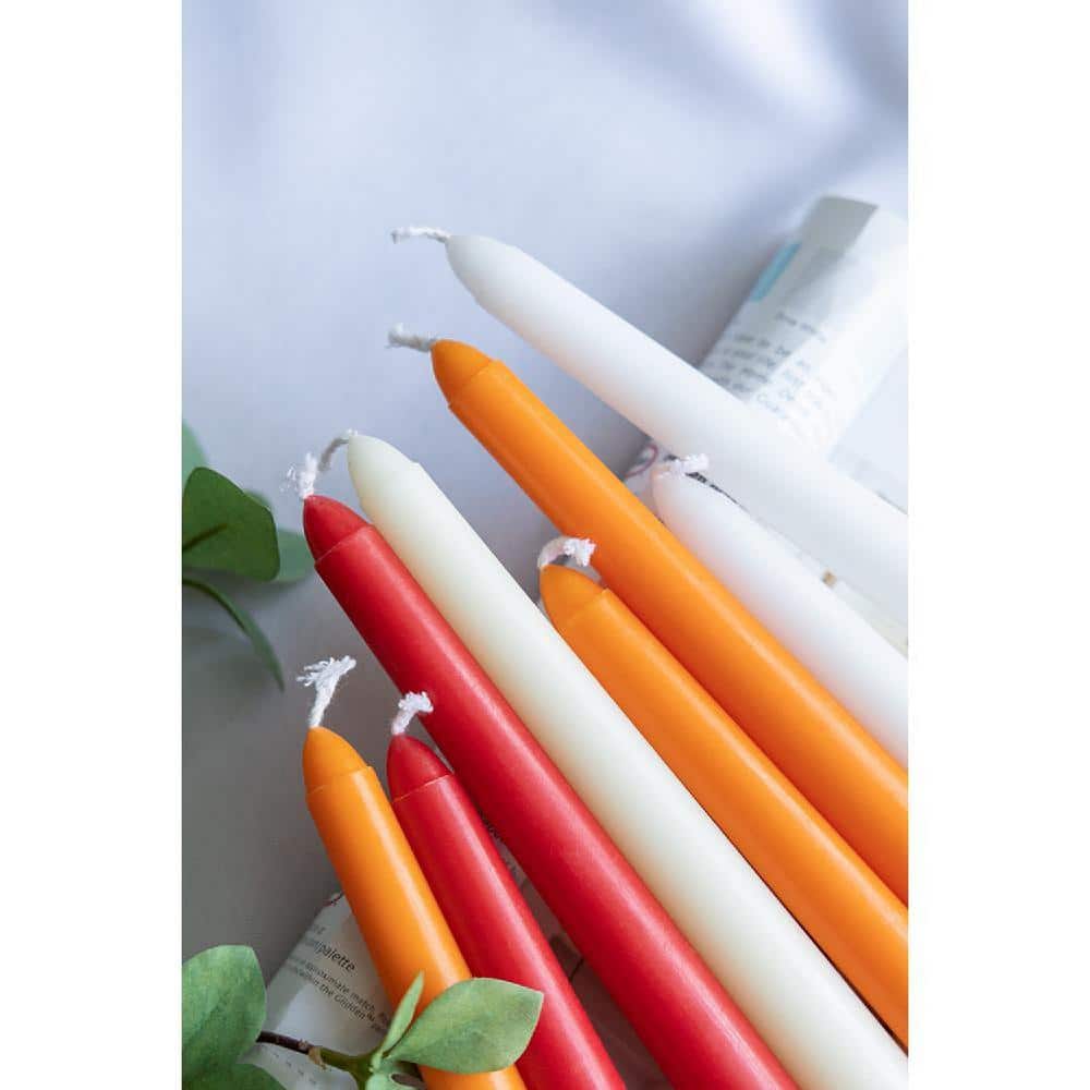 White 9.8" Soy Wax Scented Taper Candles - Set of 30