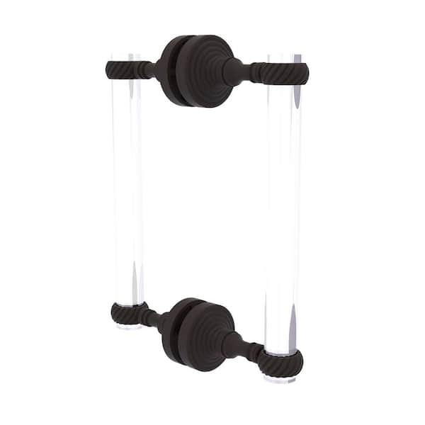 Pacific Grove 8 in. Back to Back Shower Door Pull with Twisted Accents in Oil Rubbed Bronze