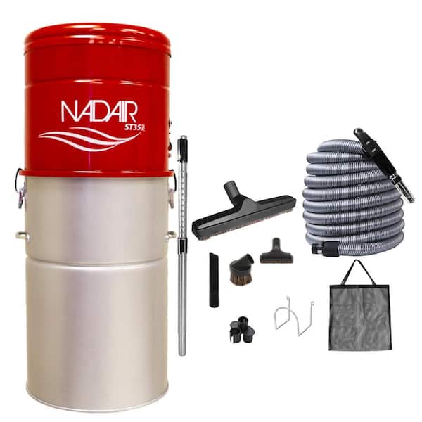 Nadair Heavy-Duty central vacuum 750 AW Bagless / Bagged Corded Washable Filter 35L / 9.25 gal 40 ft. Accessory Kit Included