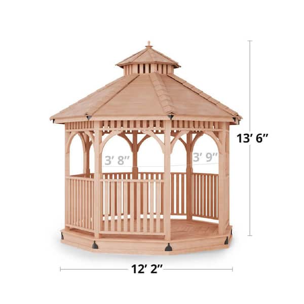 10 ft. Bayside Cedar Octagon Gazebo with Screen Kit