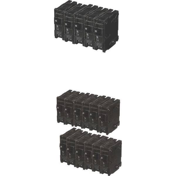 Murray 15 Amp Single Pole (12-Pack) and 20 Amp Single Pole (24-Pack) Circuit Breakers