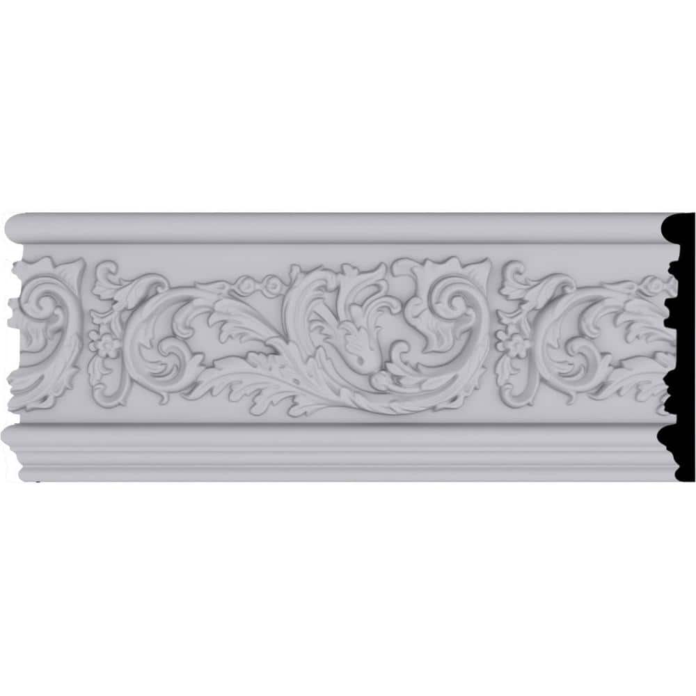 Primed Geometric Urethane Crown Moulding Sample, 12" Length