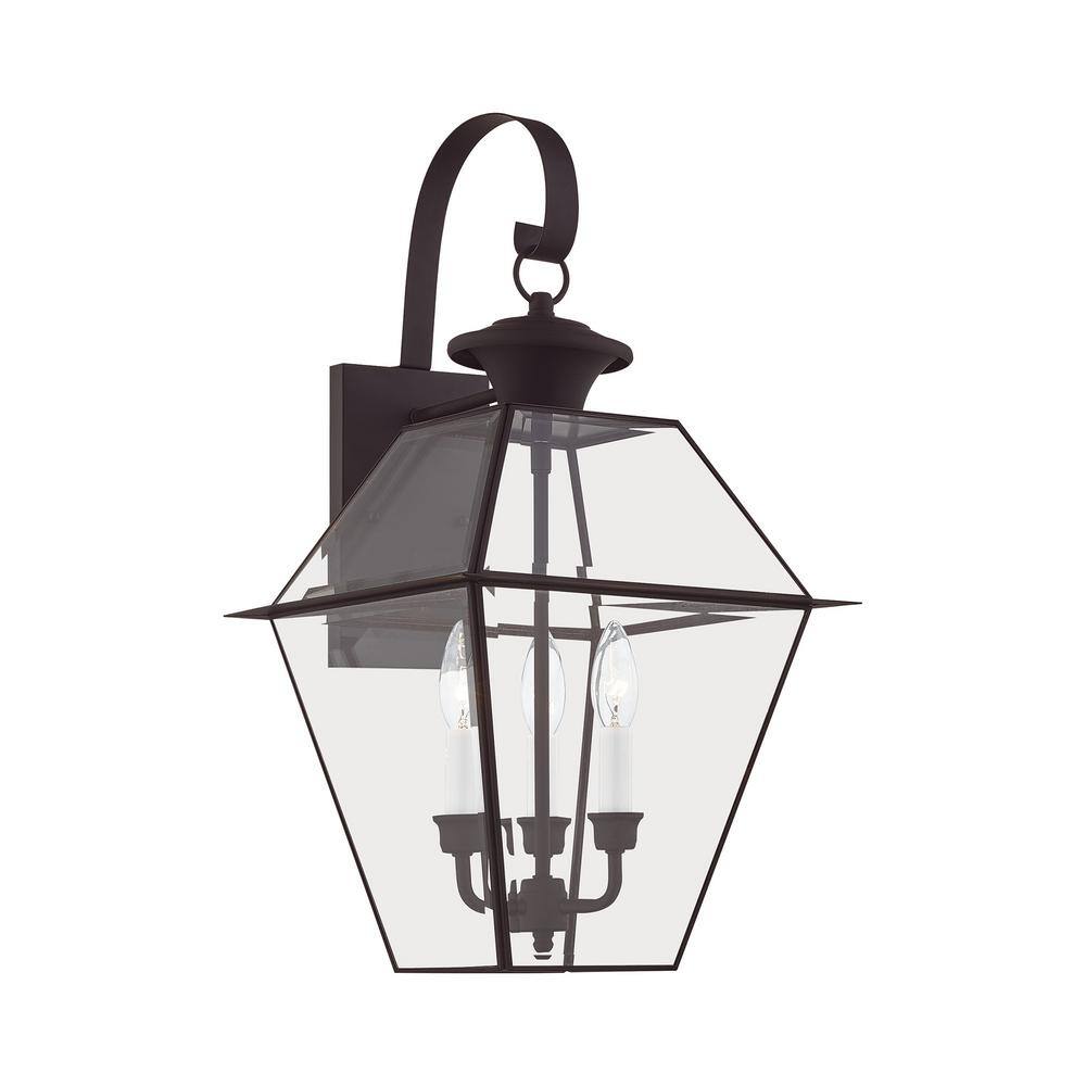 Charleston Elegance Bronze Outdoor Lantern with Clear Beveled Glass