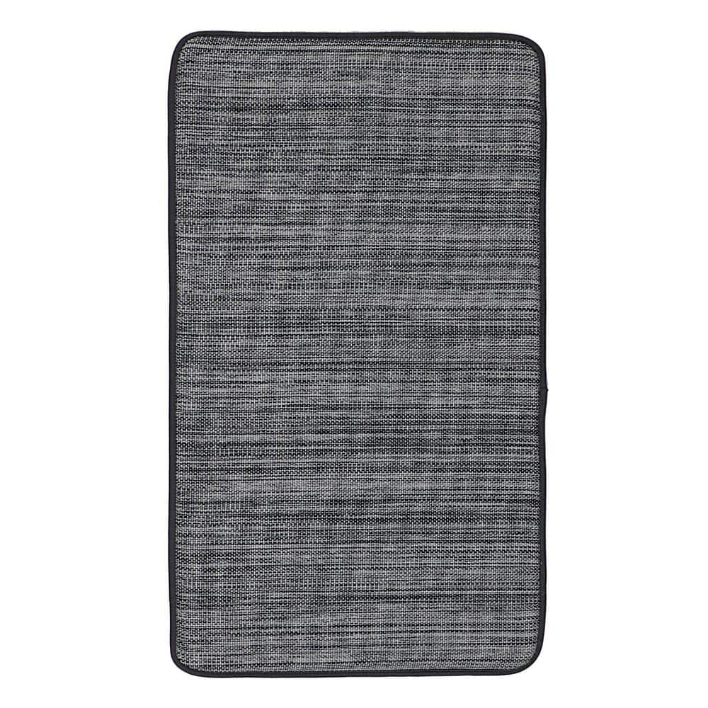 REGENCE HOME Black Tonal 20 in. x 34 in. Monochromatica Prestige Anti Fatigue Kitchen Mat