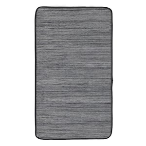 Black Tonal 20 in. x 34 in. Monochromatica Prestige Anti Fatigue Kitchen Mat