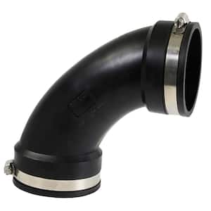 3 in. 90-Degree Pvc Flexible Elbow Coupling with Stainless Steel Clamps