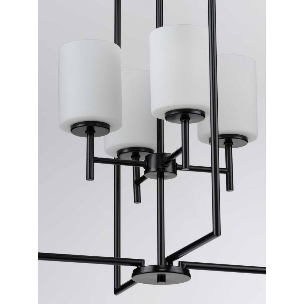 Elegant Replay Black and Brushed Nickel 4-Light Foyer Pendant