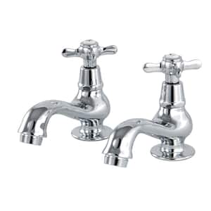 Vintage Cross Old-Fashion Basin 8 in. Widespread 2-Handle Bathroom Faucet in Polished Chrome