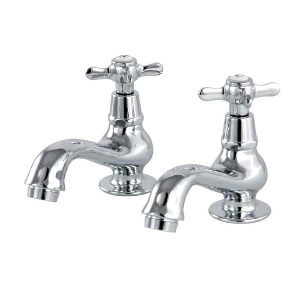 Kingston Brass Vintage Cross Old-Fashion Basin 8 in. Widespread 2-Handle Bathroom Faucet in Polished Chrome