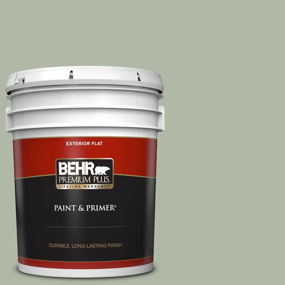BEHR PREMIUM PLUS 5 gal. N3903 Jojoba Flat Exterior Paint & Primer