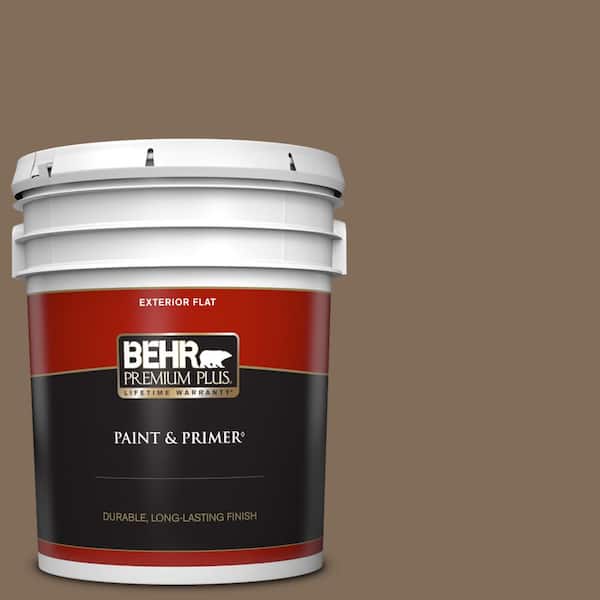 BEHR PREMIUM PLUS 5 gal. #MQ2-49 Kaffee Flat Exterior Paint & Primer