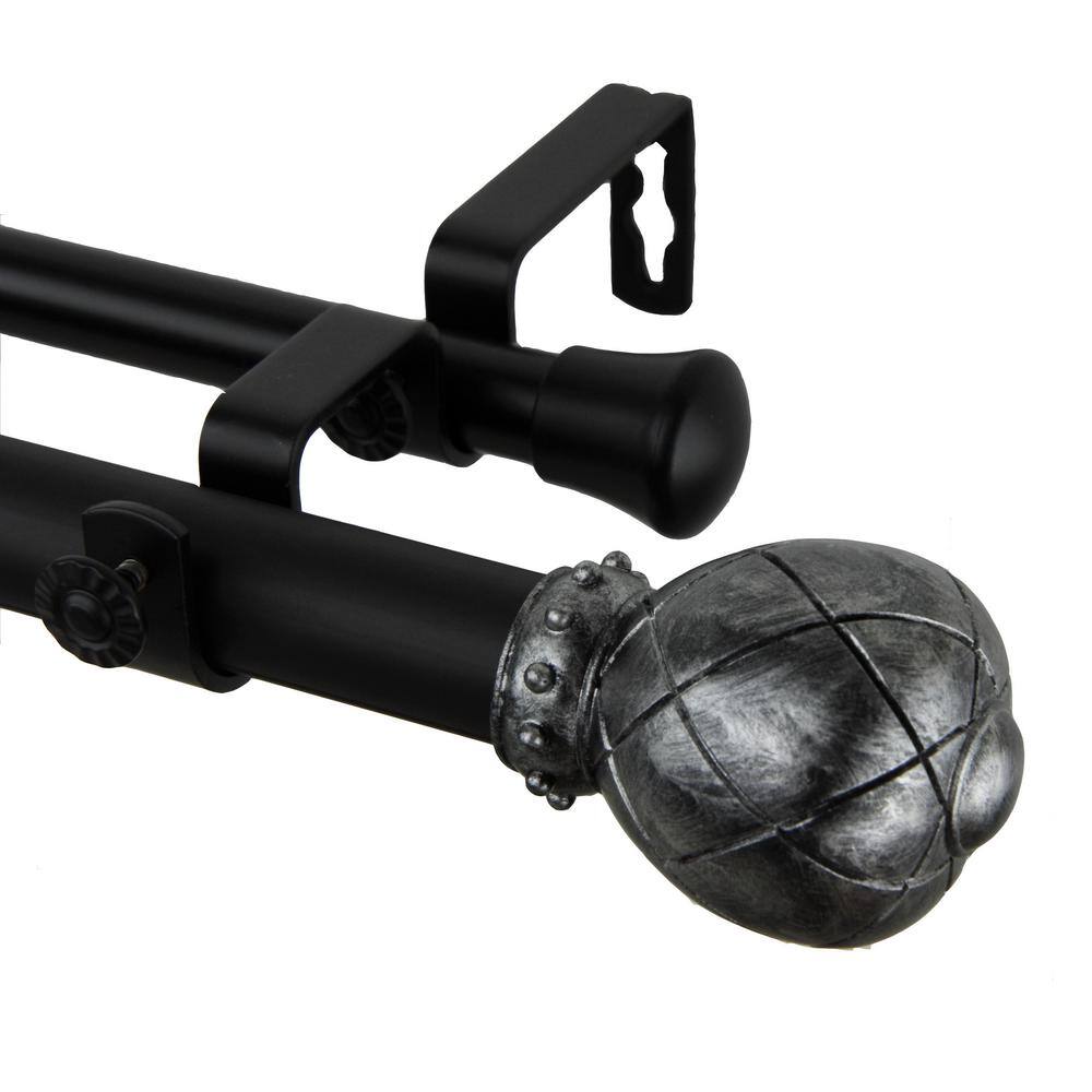 Supreme 160 in. - 240 in. Adjustable 1 in. Dia Double Curtain Rod in Black price history on PriceWatchPro