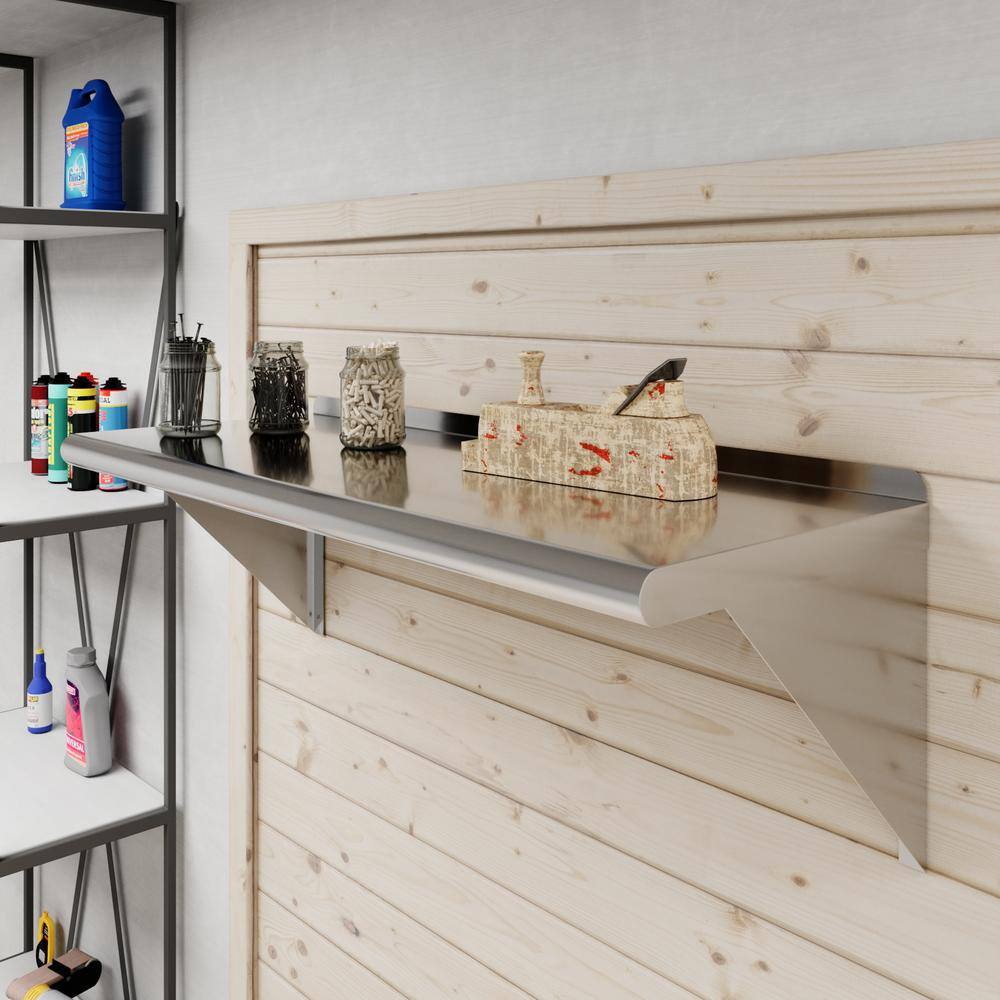 36" Stainless Steel Wall Shelf with Brackets
