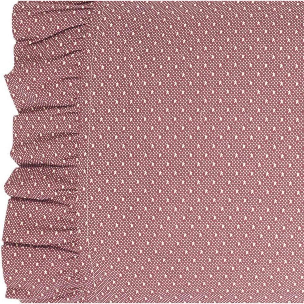 Burgundy Cotton Ruffled Standard Pillowcase Set with White Dots