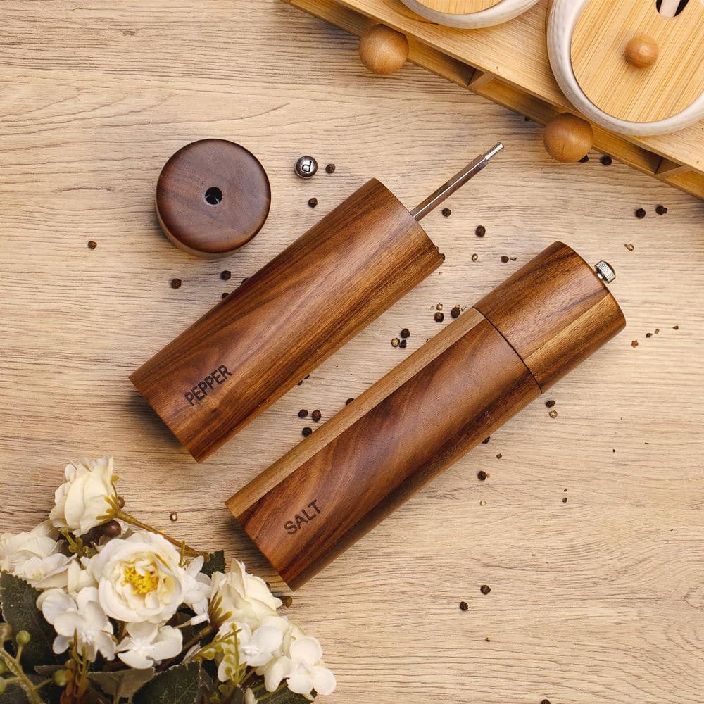 Acacia Wooden Salt and Pepper Grinder Set
