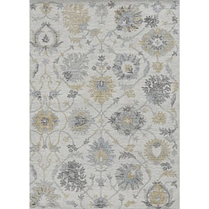 Opal Ivory 5 ft. x 7 ft. Floral French Country Hand-Tufted Wool Area Rug