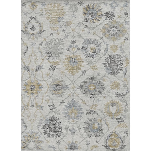 MILLERTON HOME Opal Ivory 9 ft. x 13 ft. Floral French Country Hand-Tufted Wool Area Rug
