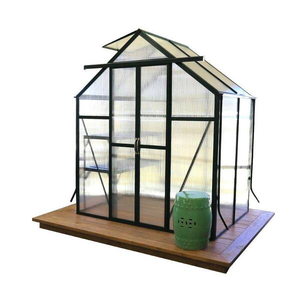 Grandio Greenhouses Element 6 ft. W x 4 ft. D x 7 ft. H Heavy-Duty Aluminum Greenhouse Kit with Base