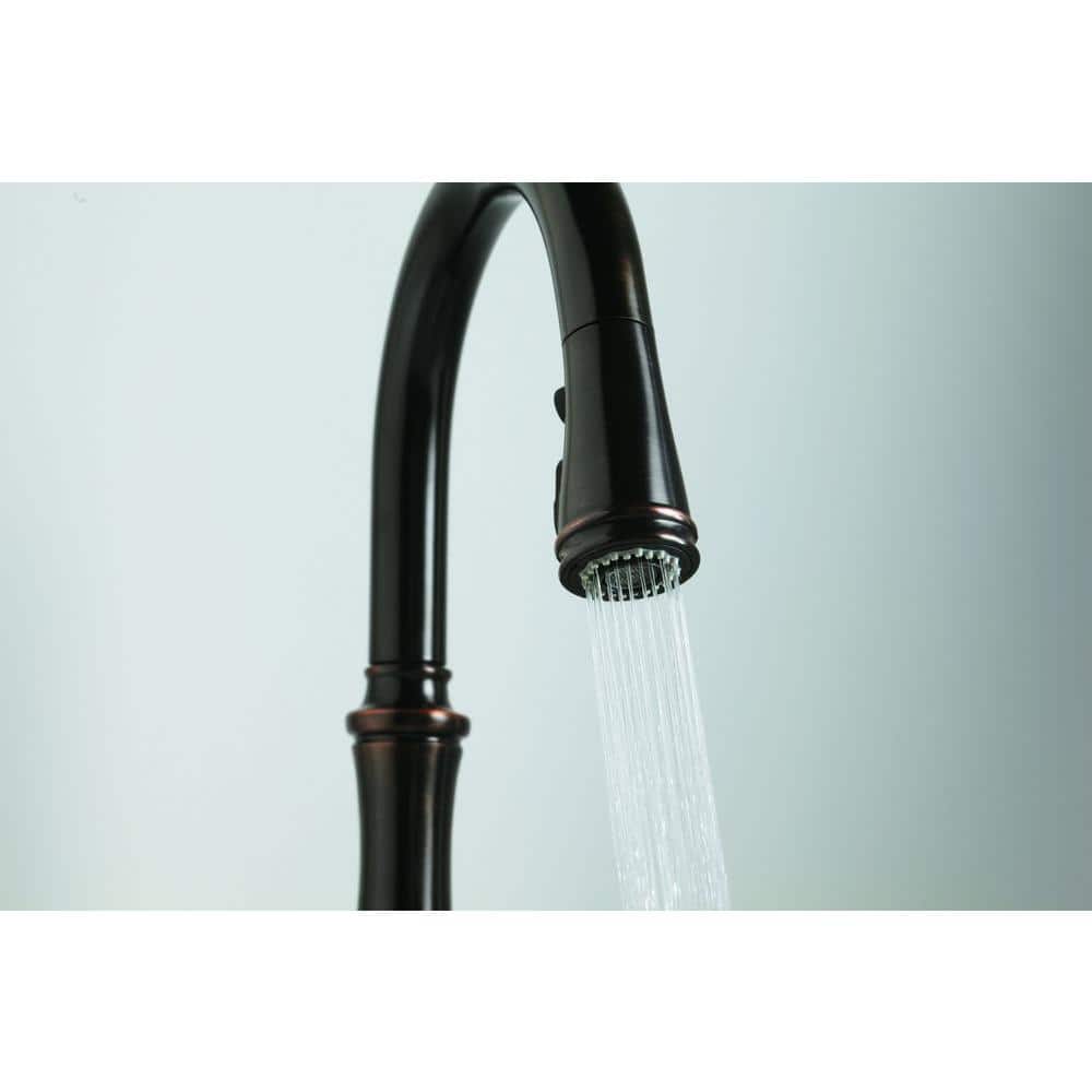 Oil-Rubbed Bronze Pull-Down Kitchen Faucet with Spray