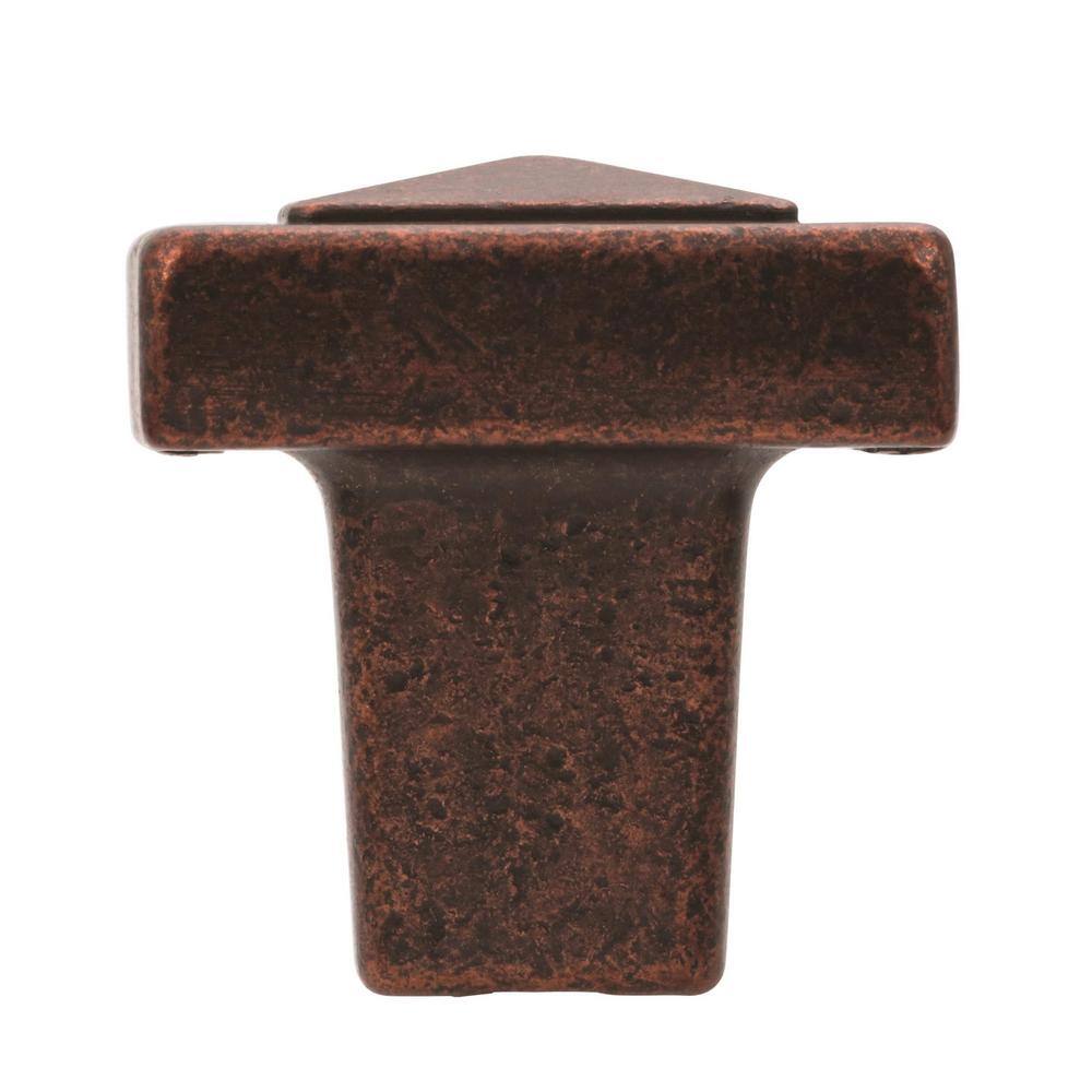 Rustic Bronze Square Cabinet Knob with Mounting Hardware