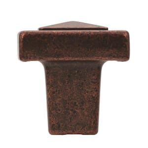 Forgings 1-1/8 in. (29 mm) Rustic Bronze Square Cabinet Knob