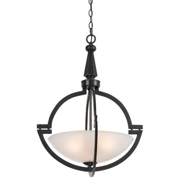 CAL Lighting 3-Light Oil Rubbed Bronze Pendant with Glass Shades