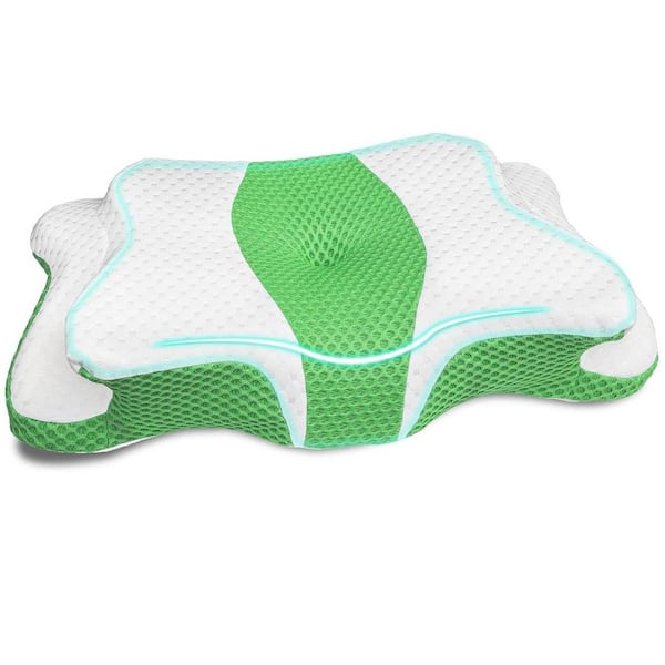 Unbranded 5X Pain Relief Cervical Pillow for Neck and Shoulder Support, Hollow Design Cervical Memory Foam Pillows, Green