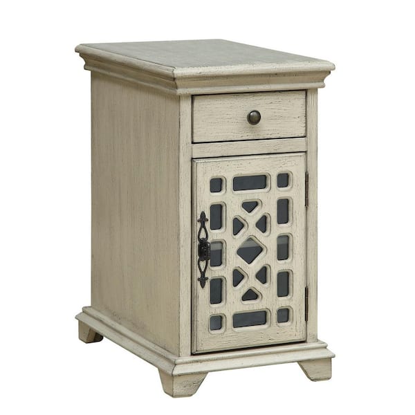 Coast to Coast Accents Millstone Texture Ivory 1-Drawer 1-Door Chairside Cabinet