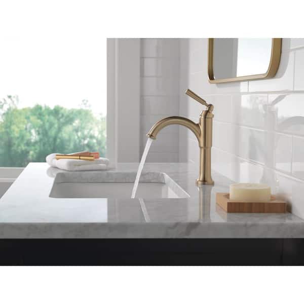 Saylor Gold Single Handle Single Hole Bathroom Faucet in Champagne Bronze