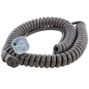 Up to 10 ft. 10 Amp 18/3 Coiled Medical Grade Power Cord with C13 Connector