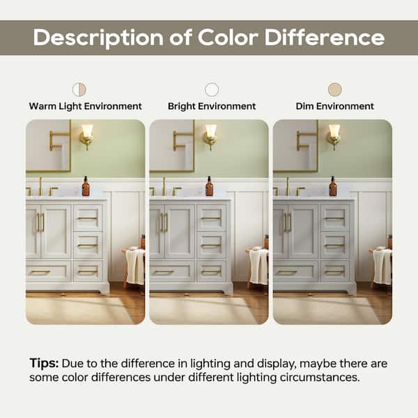 AMENITY DONE M ベージュ Brookwood 30 in. Natural Brown Vanity with Engineered Stone