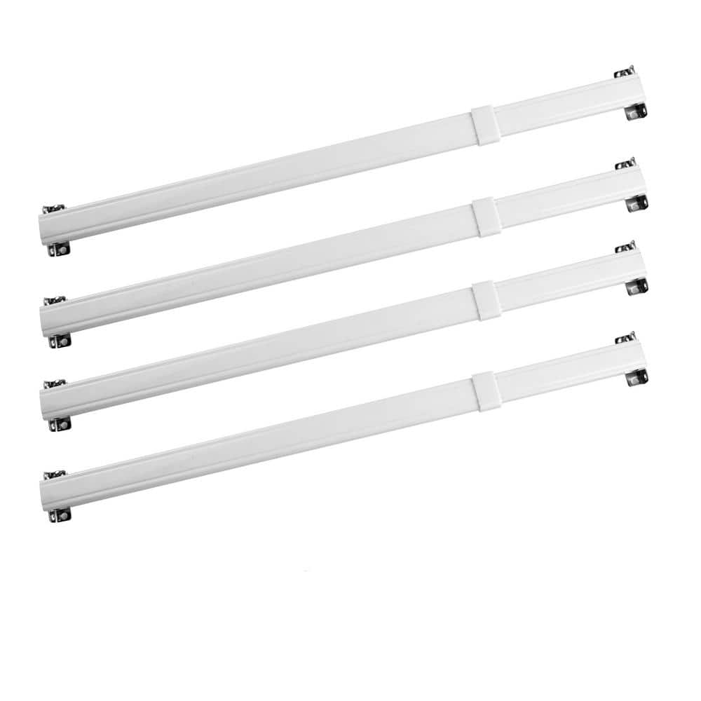 Emoh 6 In To 11 In Ajustable Flat Sash Rods In White Set Of 4