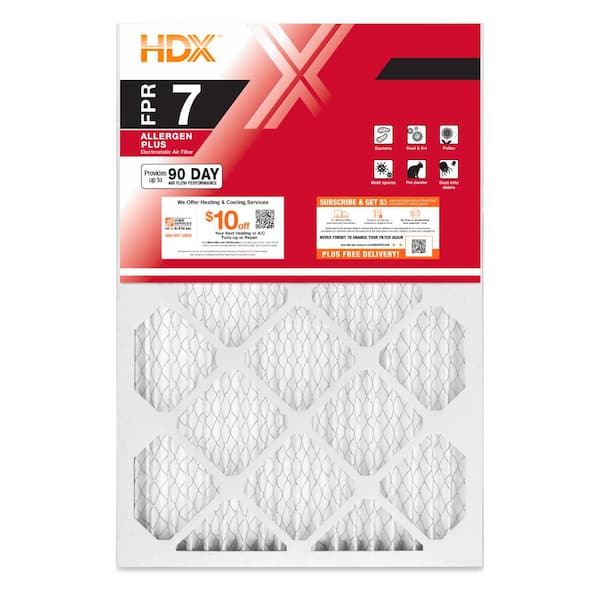 HDX 17.5 in. x 29.5 in. x 1 in. Allergen Plus Pleated Air Filter FPR 7, MERV 11