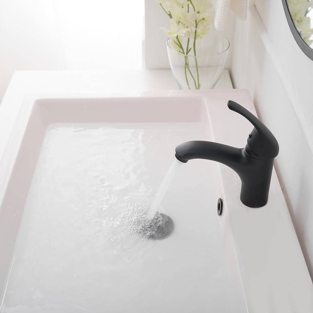 Matte Black Stainless Steel Single-Handle Bathroom Faucet