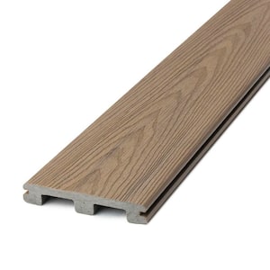 Venture 1 in. x 5-1/2 in. x 12 in. Sandbar Brown Grooved Composite Deck Board Sample
